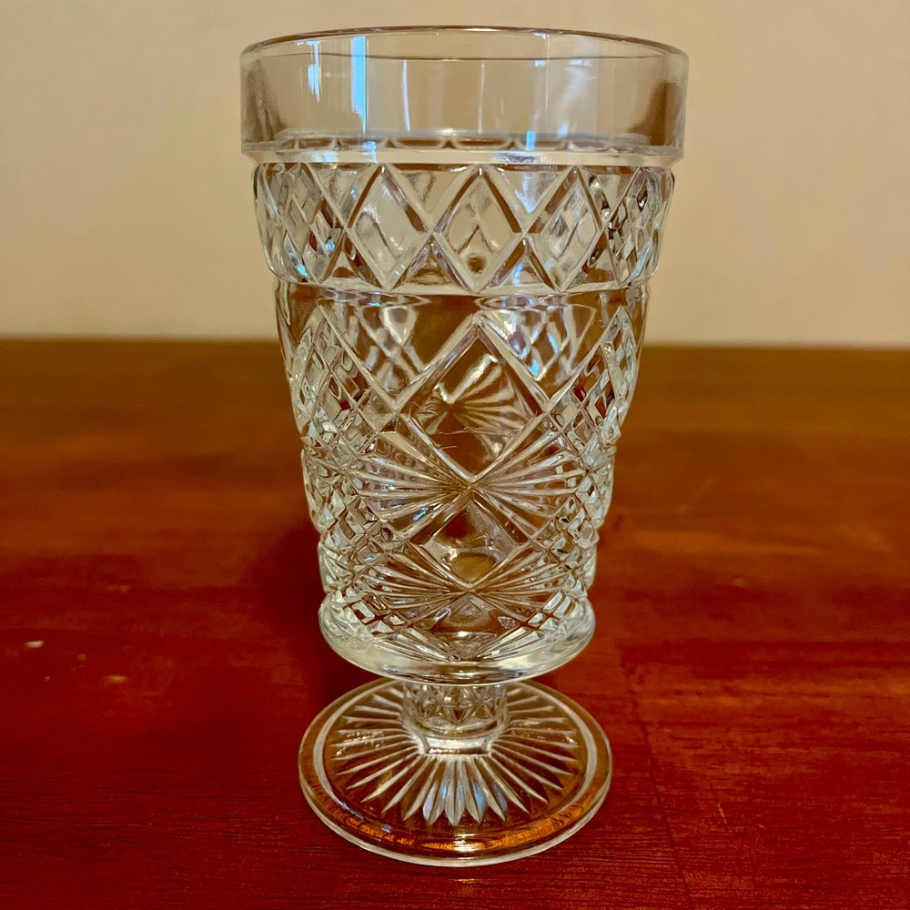 4 Vintage Clear Goblet-Dinner Glass